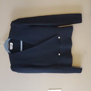 St. John By Marie Gray Santana Knit Faux Wrap Blazer Jacket In Black Size XS